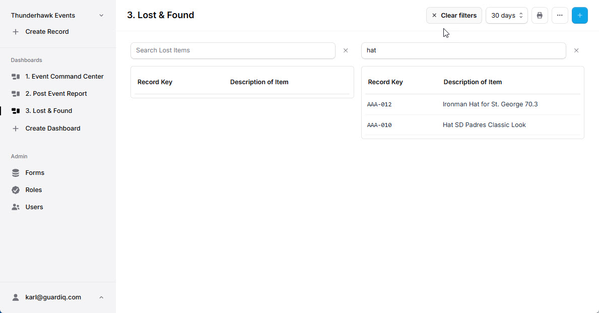 Dashboard Filters