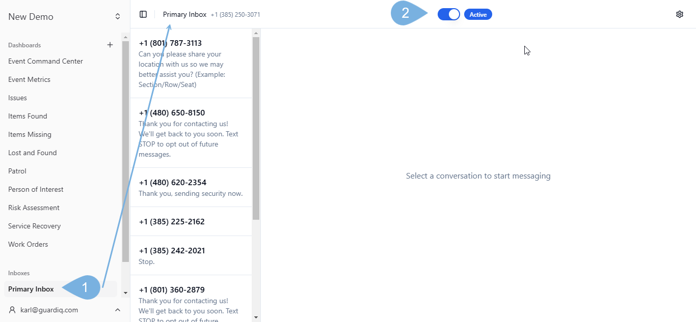 Activate inbox